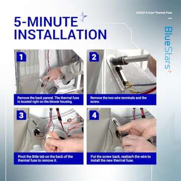 (2024 Update) 3392519 Dryer Thermal Fuse Part by BlueStars - Fit for Whirlpool Kenmore - Replaces AP6008325 G4AP0500 3388651 694511 80005 WP3392519VP - Pack of 2