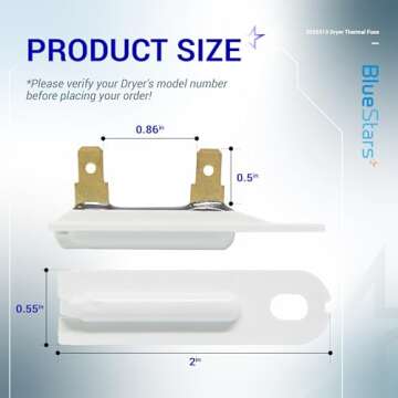 (2024 Update) 3392519 Dryer Thermal Fuse Part by BlueStars - Fit for Whirlpool Kenmore - Replaces AP6008325 G4AP0500 3388651 694511 80005 WP3392519VP - Pack of 2