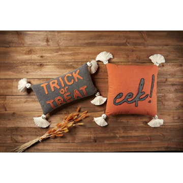 Stylish Mud Pie Halloween Ghost Tassel Pillow Decor