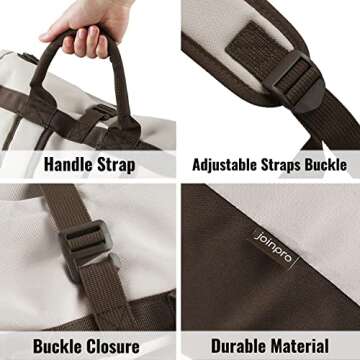 JOINPRO Laundry Bag Backpack, 125L Extra Large Travel Laundry Bags with Shoulder Straps, Adjustable & Extendable Design, Laundry Hamper Bag with 3 Pockets for Laundromat, College, Travel, Camping