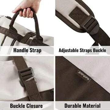 JOINPRO Laundry Bag Backpack, 125L Extra Large Travel Laundry Bags with Shoulder Straps, Adjustable & Extendable Design, Laundry Hamper Bag with 3 Pockets for Laundromat, College, Travel, Camping