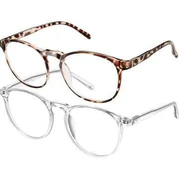 FEIYOLD Retro Round Blue Light Glasses for All