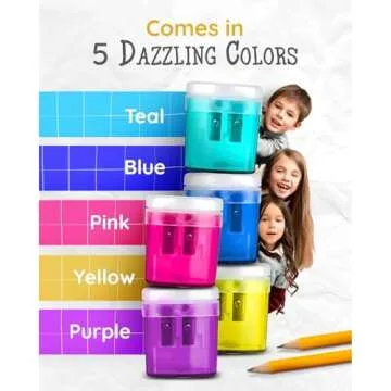 100 Pack Colorful Double Hole Pencil Sharpeners for Kids