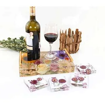 Resin Tray Molds Silicone, 13.5" Large Rectangle Deep Tray Resin Mold & Gold and Silver Handle, Shiny Silicone Tray Board Table Mold for Resin, Floral Preservation Bouquet Resin Mold