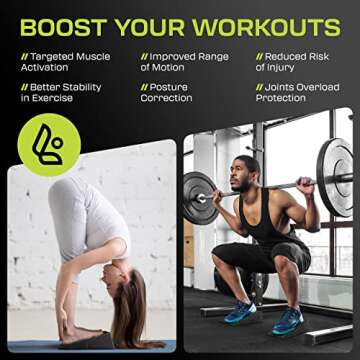 Squat Wedge Block Pair - Non Slip Squat Wedges & Ramp for Exercise, Home Gym, Weight Lifting & Yoga ...