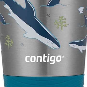 Contigo Kids Spill-Proof Stainless Steel Tumbler with Straw and THERMALOCK, 12oz., Gummy with Shark