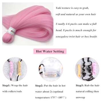 Vibrant Pastel Pink Pre Stretched Braiding Hair Extensions