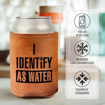 Leather Can Cooler Gift For Him - 12Oz