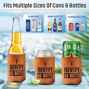 Leather Can Cooler Gift For Him - 12Oz