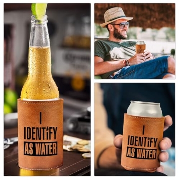 Leather Can Cooler Gift For Him - 12Oz