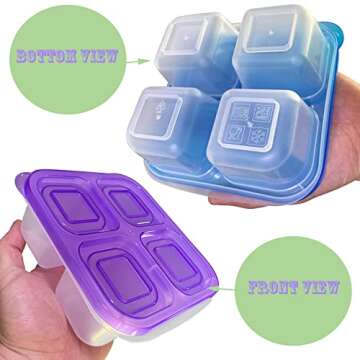 AQSXO 5 Pcs Bento Snack Food Containers, Divided Food Storage with Lids for Travel, Reusable Meal Prep Lunch Containers.