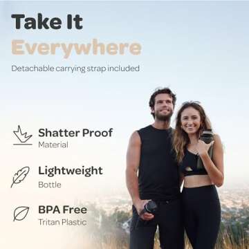 Hydracy Motivational Water Bottle 32 oz with Time Marker