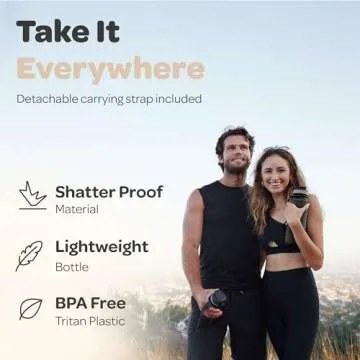 Hydracy Motivational Water Bottle 32 oz with Time Marker