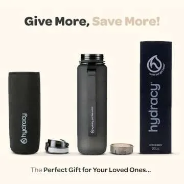 Hydracy Motivational Water Bottle 32 oz with Time Marker