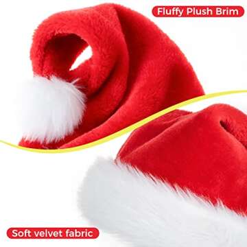 JUANANIUG Christmas Hat Santa Hat Adult: Xmas Holiday Hat for Women and Men - Extra Thicken Classic ...