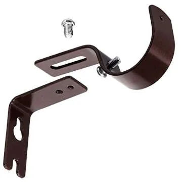 6 Piece General Adjustable Curtain Rod Holder Wall Bracket Hooks - Outside Mounted Blinds Bracket with Screws for 1 Inch Diameter Rod (Bronze)