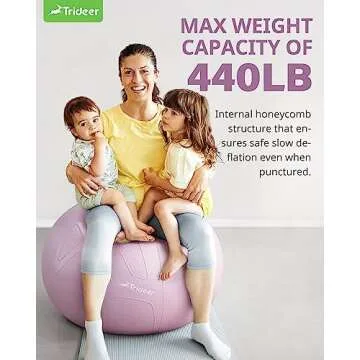 Trideer Pregnancy Ball Birthing Ball, 1.7mm Extra Thick Yoga Ball for Maternity, Labor Birth, Exercise, Physio, Recovery Guide & Baby Memory Book Included, 440LB Anti-Burst & Non-Slip Stability Ball