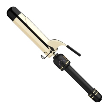 HOT TOOLS New and Improved 24K Gold Professional 1.5" Extended Barrel Curling Iron with Clamp for Lo...