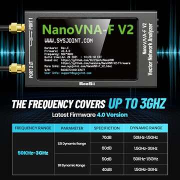 Upgraded NanoVNA-F V2 Vector Network Analyzer 50kHz-3000MHz HF VHF UHF VNA Antenna Analyzer 4.3 inch...