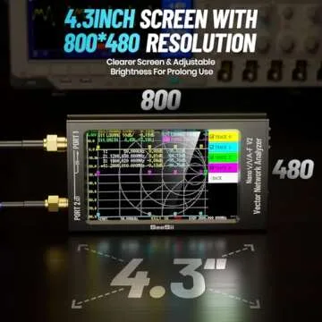 Upgraded NanoVNA-F V2 Vector Network Analyzer 50kHz-3000MHz HF VHF UHF VNA Antenna Analyzer 4.3 inch with 5000mA-h,Measuring S-Parameter Voltage SWR, Phase, delay, Smith Chart