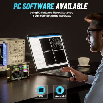 Upgraded NanoVNA-F V2 Vector Network Analyzer 50kHz-3000MHz HF VHF UHF VNA Antenna Analyzer 4.3 inch with 5000mA-h,Measuring S-Parameter Voltage SWR, Phase, delay, Smith Chart