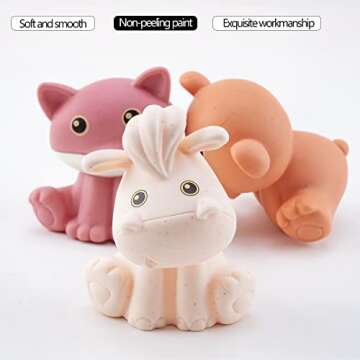 AMCHSURI Mold Free Animal Baby Bath Toys for Infants 6 - 12 Months 9 Pack No Hole Bathtub Toys Eco-Friendly Non Toxic Bathtub Float Toy for Water Play Kids