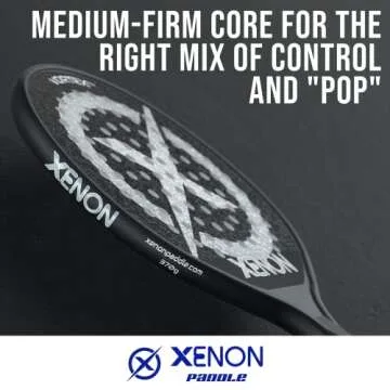 Xenon Vortex Platform Tennis Paddle | Oversize Head | Even Balance Point | Medium Firmness Foam Core | Power and Control | 4.25” Grip, Pink