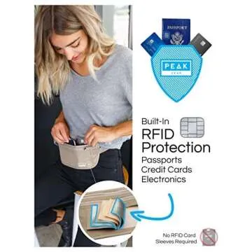 Peak Gear Travel Money Belt | Ultimate RFID Protection Wallet