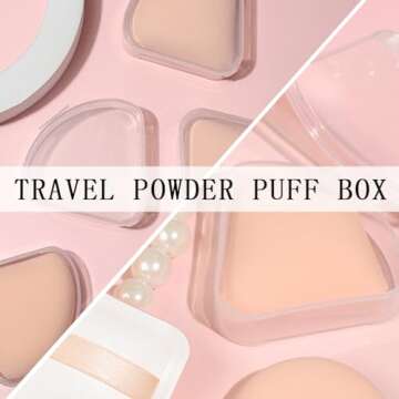 Triangle Powder Puff Holder Cases for Travel