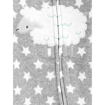 Simple Joys by Carter's Baby 2-Pack Neutral Fleece Footed Sleep and Play, Grey Stars/Mint Green Elephant, 0-3 Months