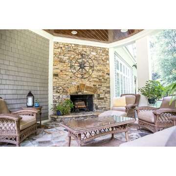 Creative Co-Op Metal Compass Wall Décor in Antiqued Iron