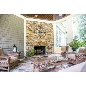 Creative Co-Op Metal Compass Wall Décor in Antiqued Iron