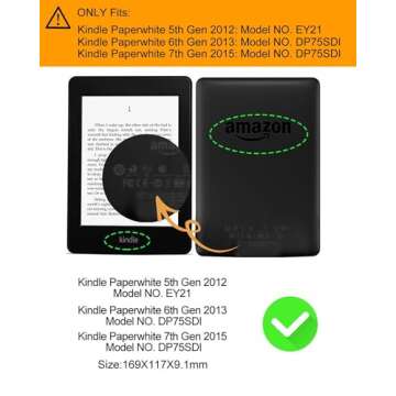 WALNEW Case for Kindle Paperwhite 2012-2017 - Stylish Protective Cover