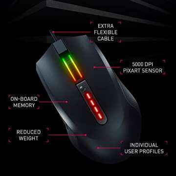 Cherry MC 2.1 Wired Gaming Mouse with RGB Lighting, Custom Settings, 5000 DPI, Comfortable Grip