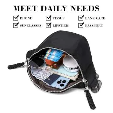 Haytijoe Bum Bag Plus Size Fanny Pack for Women Fashion Waist Pack Travel Crossbody Bags Belt Bag(02-Black)