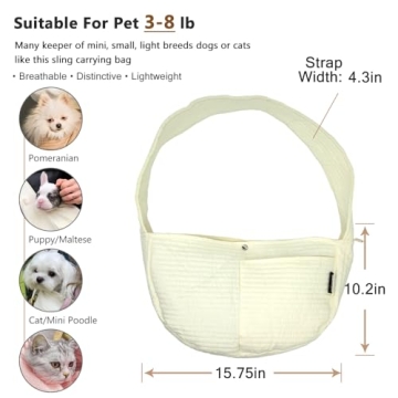 NATUYA Small Dog Carrier Sling for Stylish Pet Travel