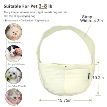 NATUYA Small Dog Carrier Sling for Stylish Pet Travel