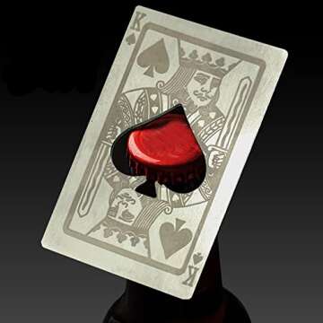 Lesencen Metal Card Bottle Opener Stainless Steel Silver with Engraved Pattern (Style A, 1PCS)