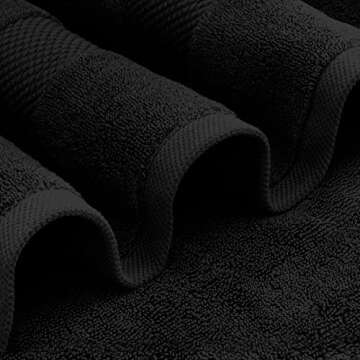 White Classic Luxury Soft Black Bath Sheet Towels - 650 GSM Cotton Luxury Bath Towels Extra Large 35x70 | Highly Absorbent and Quick Dry | Hotel Collection Extra Large Bath Towels Oversized, 2 Pack
