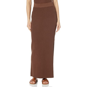 The Drop Women's Tyler Rib Sweater Skirt - Luxe Comfort in Coffee Bean