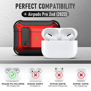 Maxjoy AirPods Pro 2nd Gen Case with Secure Lock Clip