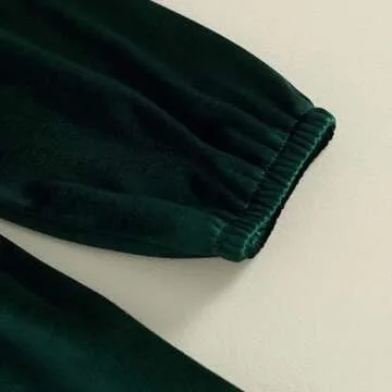 Toddler Baby Girl Velvet Ruffle Long Sleeve Dress Christmas Birthday Party Wedding Dresses Fall Winter Clothes (A-Green, 2-3 Years)