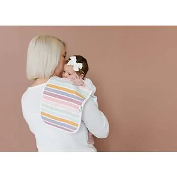 Copper Pearl Premium Baby Burp Cloths - 3-Pack Large Cotton Burp Cloths, Extra Soft Spit Up Rags with 3 Absorbent Layers, Perfect for Baby Boy and Baby Girl Gifts (21" x 10" Size, Hope Set)