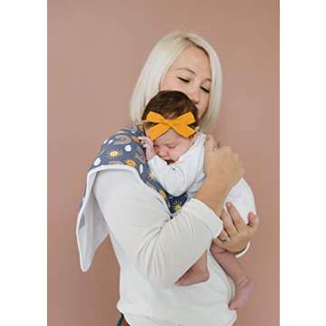 Copper Pearl Premium Baby Burp Cloths - 3-Pack Large Cotton Burp Cloths, Extra Soft Spit Up Rags with 3 Absorbent Layers, Perfect for Baby Boy and Baby Girl Gifts (21" x 10" Size, Hope Set)