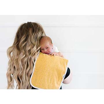 Copper Pearl Premium Baby Burp Cloths - 3-Pack Large Cotton Burp Cloths, Extra Soft Spit Up Rags with 3 Absorbent Layers, Perfect for Baby Boy and Baby Girl Gifts (21" x 10" Size, Hope Set)