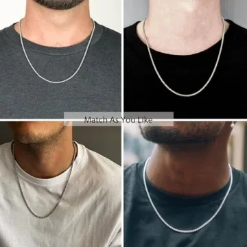 Waitsoul 925 Sterling Silver Box Chain Necklace Unisex