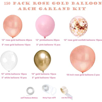 Beautiful Rose Gold Balloon Garland Arch Kit for Celebrations