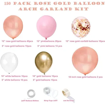 Beautiful Rose Gold Balloon Garland Arch Kit for Celebrations
