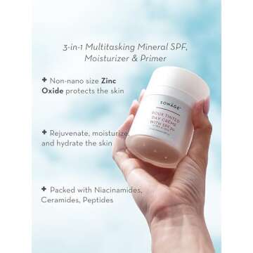 Sonage Roux Tinted Day Creme with SPF 30 | Natural Lightweight Mineral Sunscreen with Zinc Oxide | No Whitecaste | Ideal Under Makeup