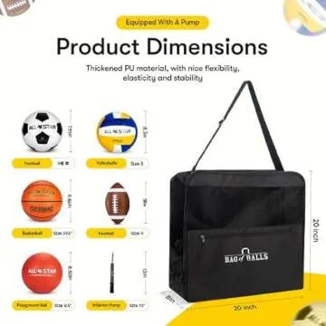 Easy Play Sports and Outdoors - Complete Sports Balls w/Bag, Pump for Boys - Kickball, Volleyball, Soccer Ball, Football, Basketball - Outdoor Play